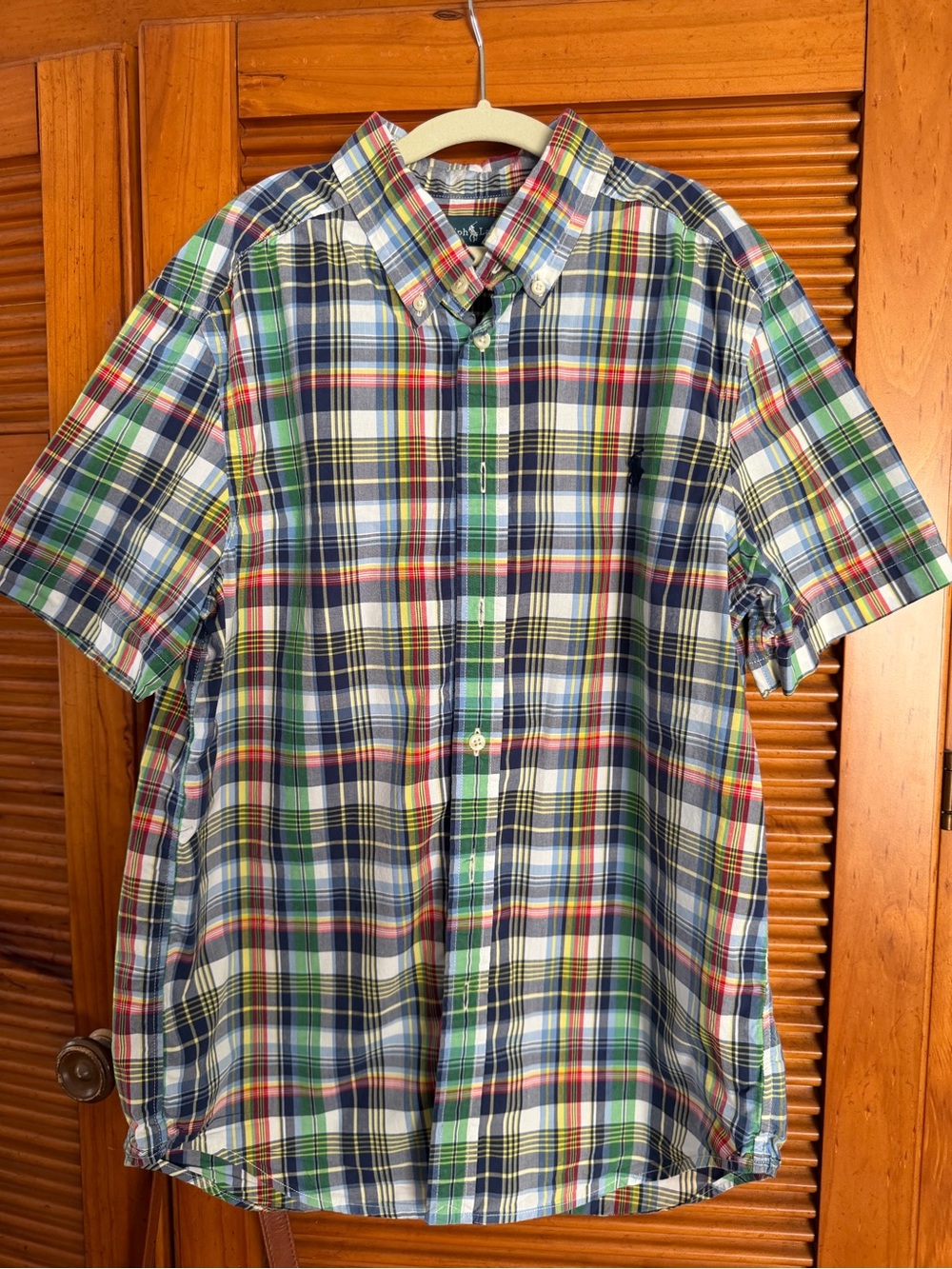 Polo Ralph Lauren Big Boys Short Sleeve Vibrant Plaid Button Down Shirt